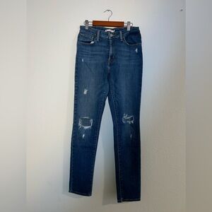 Levi’s Distressed 721 High Rise Skinny Jeans